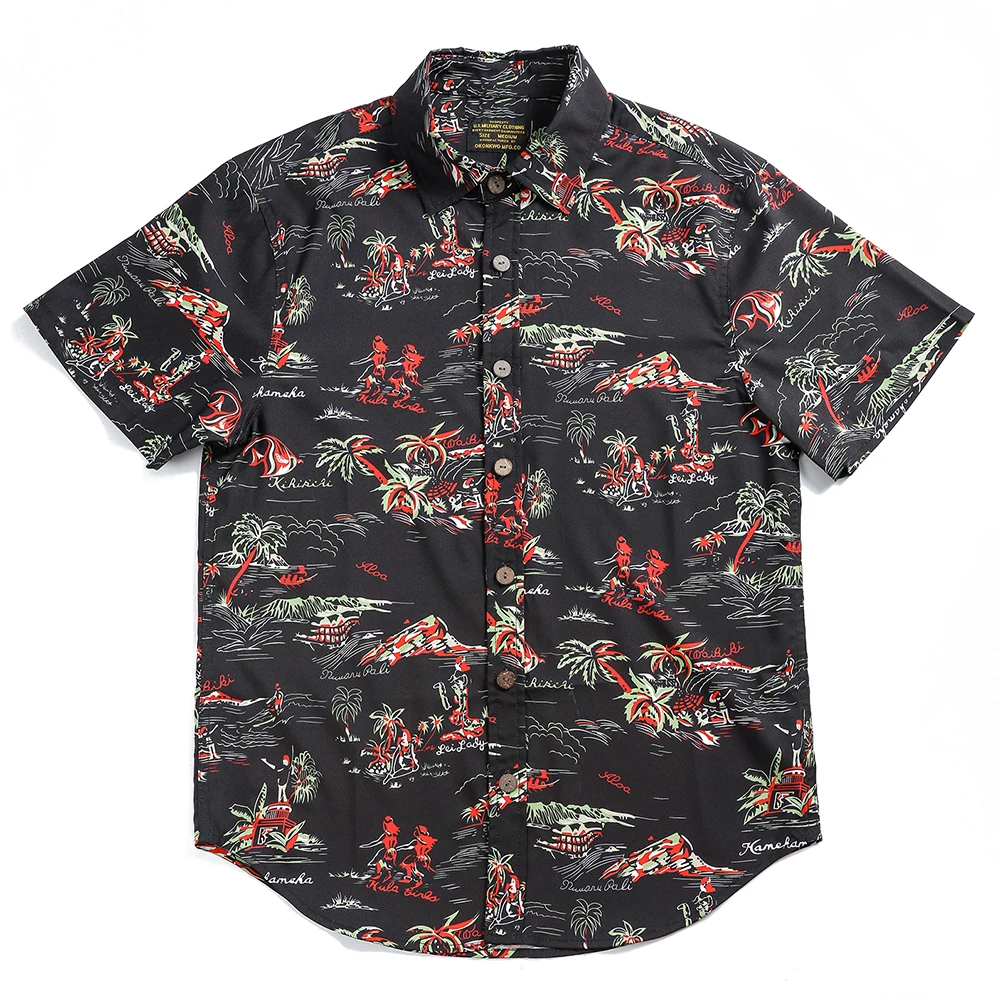 Летняя Новинка, гавайская Мужская рубашка Aloha, остров, праздник, короткий рукав, модная повседневная мужская рубашка, гавайская рубашка с принтом "кокосовое дерево"