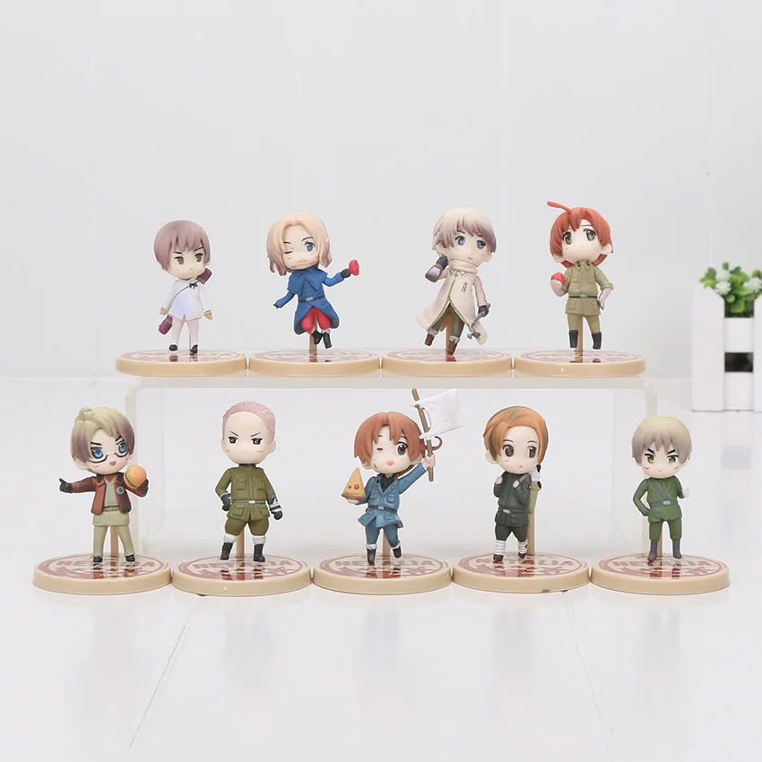 Anime Axis Powers Hetalia APH Cute Acrylic Pendant Keychain Keyring 9pcs//set