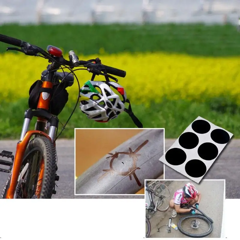 

6pcs/set Portable Glue Free Bicycle Inner Tire Glueless Patch Fast Patch Repair Tools Cycling Bike Bicycle Tool No Need Of Glue