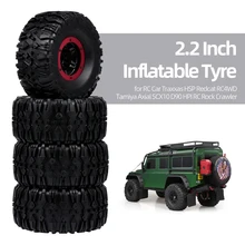 4 pces 135mm 2.2 Polegada aro de borracha pneu inflável roda para rc carro hsp redcat rc4wd tamiya axial scx10 d90 hpi rc rock crawler