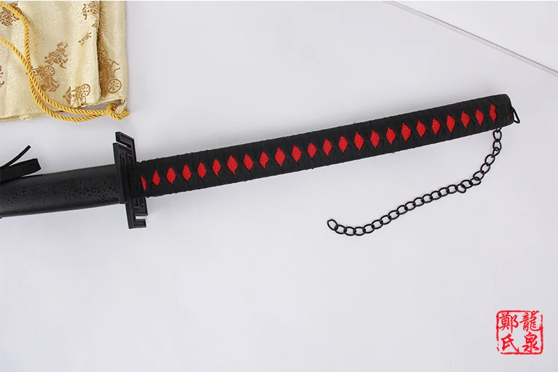 Japanese katana swords samurai 51 inch For Bleach Anime cosplay Zangetsu Kurosaki Ichigo sword real steel blade plating black