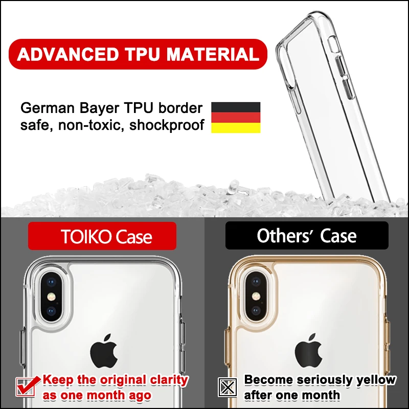 TOIKO Chiron Прозрачный чехол для Samsung Galaxy S9 Plus Жесткий ПК Мягкий Гибридный Бампер ТПУ