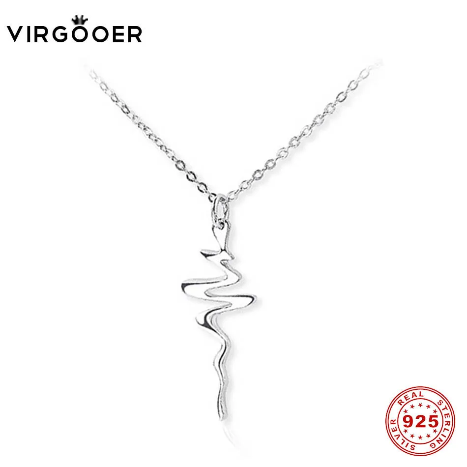 Virgooer серебро 925 ювелирные изделия сердцебиение цепочка на застежке Сердце