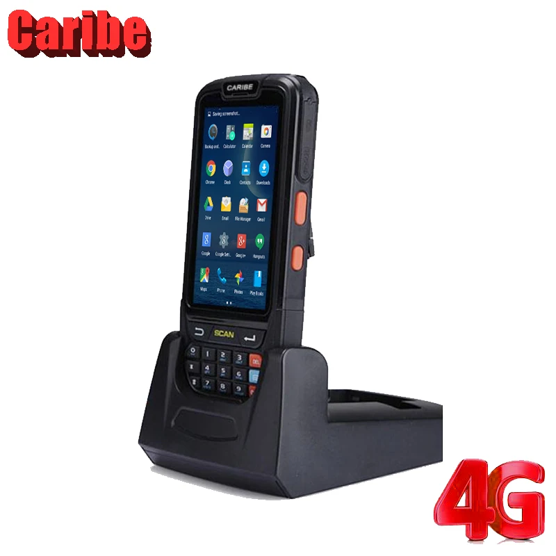 Caribe PL-40L الروبوت بلوتوث الباركود ماسحة المحمولة محطة PDA جهاز مع RFID قارئ