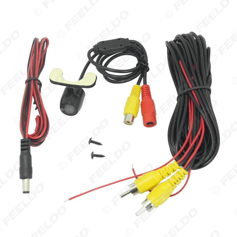FEELDO 1Set Car 8-Sensor Parking Sensor with 2pcs Mini CCD Camera Dual Visual Rearview Video Parking Radar System