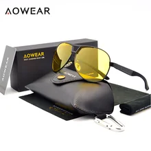 AOWEAR, очки для вождения, для ночного видения, мужские, UV400, для вождения, желтые солнцезащитные очки, желтые линзы, для ночного видения, поляризационные, Oculos gafas de sol