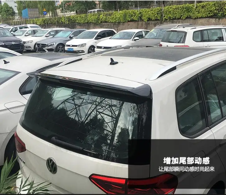 

JIOYNG Carbon Fiber CAR REAR WING TRUNK LIP SPOILER FOR 16 17 18 Volkswagen VW Touran 2016 2017 2018 BY EMS