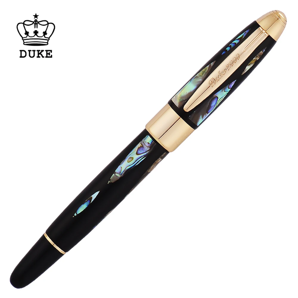 Duke Real Seashell Ручка-роллер, Красивая яркая жемчужина в темно-зеленом море, коллекция изысканных точек, подарочная ручка и деревянная подарочная коробка