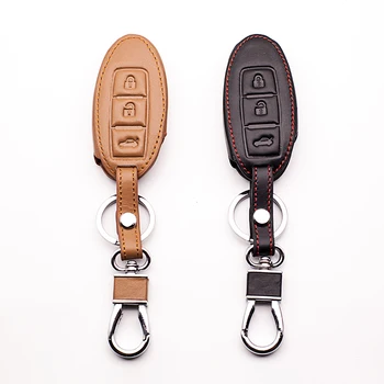 

Car leather remote control car key cover for Nissan for Infiniti EX FX G25 G37 FX35 EX25 EX35 FX37 EX37 Q60 QX50 QX70,3 Button