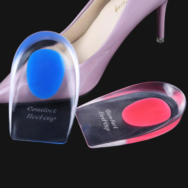 

1pair Insoles Soft Rubber Gel Pain Heel Spur Cup Insoles Support Shoe Cushion Inserts For Man/Women Quality First MR0073