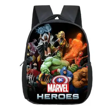 

12 Inch Avengers Iron Man Hulk Captain America Kindergarten Backpack Kids School Bags For Boys Daily Backpacks Children Bookbag