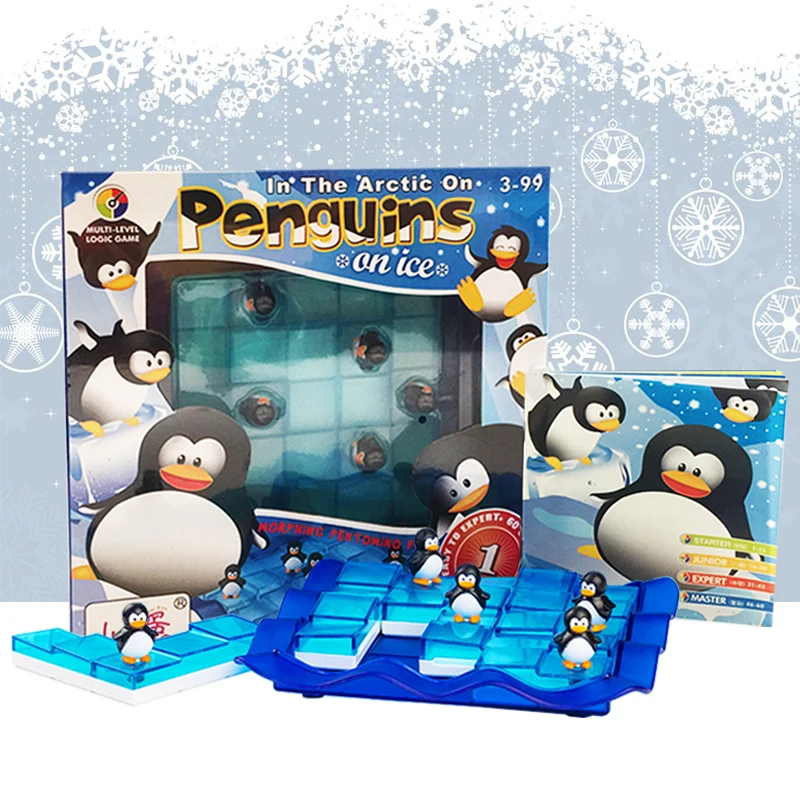 

Montessori Toys Educational Learning Game for Children With 60 Challenges Improve Kids' Thinking Ability Penguins on Ice