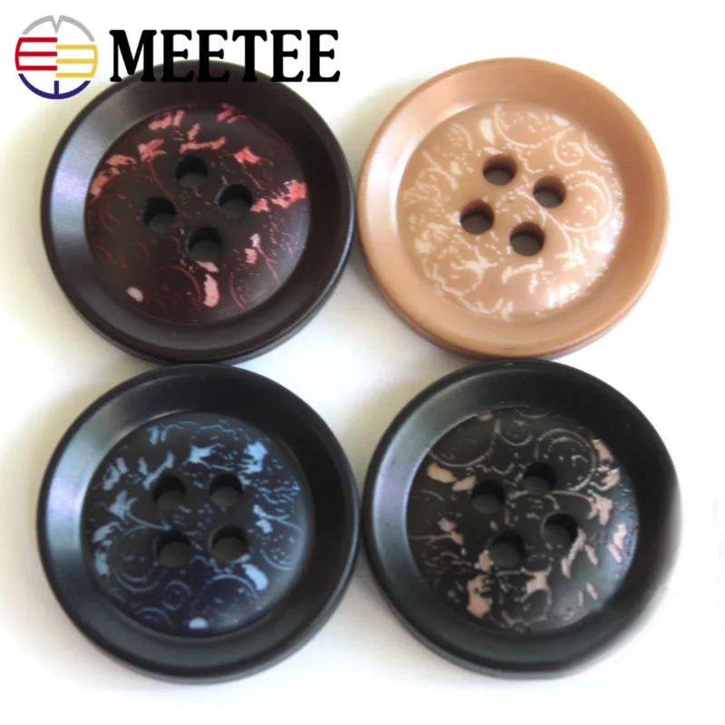 

MEETEE 50pcs high-grade resin Dark blue, beige, black, reddish brown 15cm 18cm 21cm 25cm coat Navy buckle four eye suit buttons