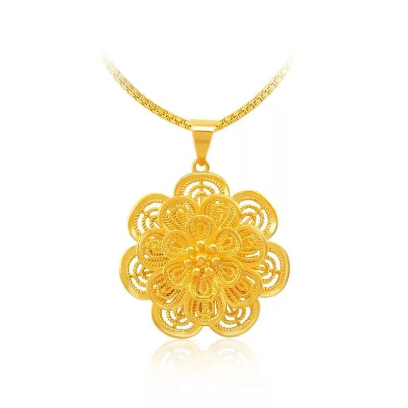 

MxGxFam Flowers Pendants Necklace For Women Fashion Jewelry AAA+ 45cm Box Chain