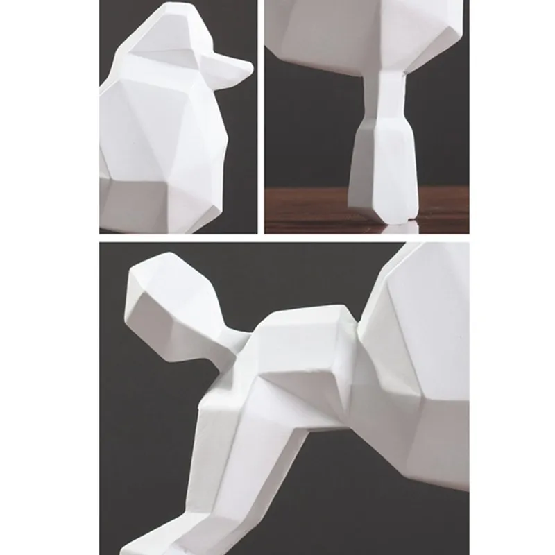 Оригами статуя пуделя Статуэтка собаки животные Художественная Скульптура Смола искусство и ремесло украшение дома аксессуары для гостиной R733