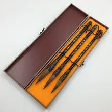 Ручка-кисть для каллиграфии набор шерсть ласки каллиграфическое письмо кисть китайский пейзаж живопись обычный скрипт кисти Подарочная коробка набор