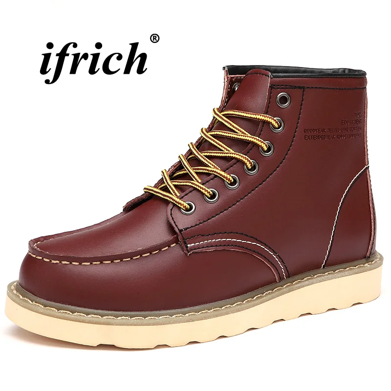 

2018 Hot Sale Fashion Working Shoe For Men Low Ankle Snow Boots Brand Designer Boy Martins Boots Winter Warm Men With Fur Boots