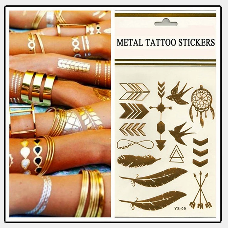 3 pcs Body art chain gold tattoo temporary tattoo tatoo flash tattoo