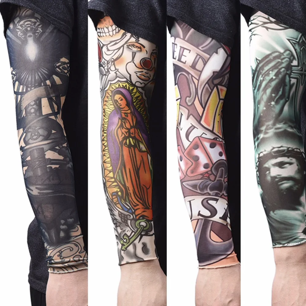 1 шт. тату для рук чулки для мужчин и женщин на руку Теплые эластичные Поддельные Временные татуировки рукава нейлон