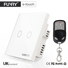 FUNRY UK standard 2 банды 1way умный пульт дистанционного управления настенный 433 МГц RF переключатель включения/выключения света iOS/Android приложение работает с RM pro
