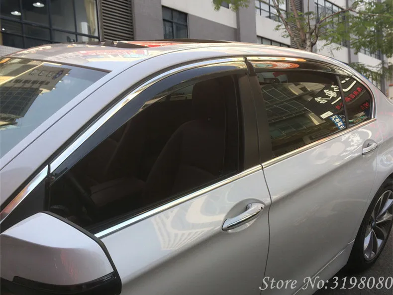 

FOR VOLVO 2003-2014 XC-90 Car Deflector 4PCS Window Door Visor,PC+Stainless Steel Material Weather Rain guard,Car Accessories