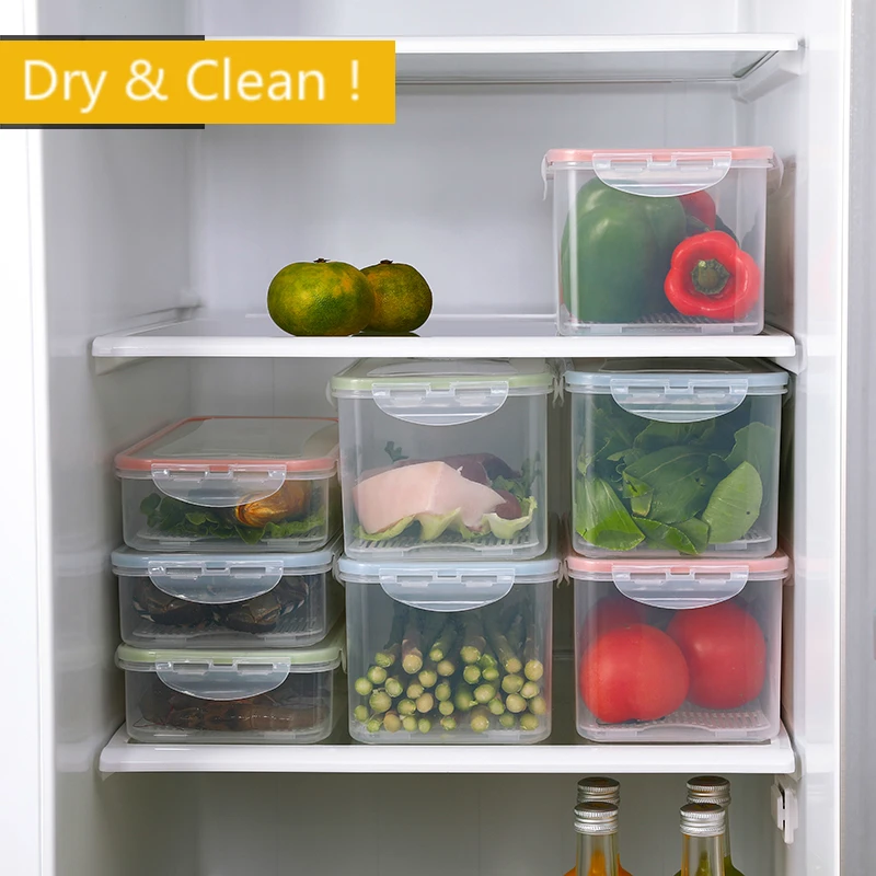 Приготовление еды контейнер-холодильник OrganizerDrain Drying Crisper Tiffin Box Контейнер для хранения еды Bento Lunch Box