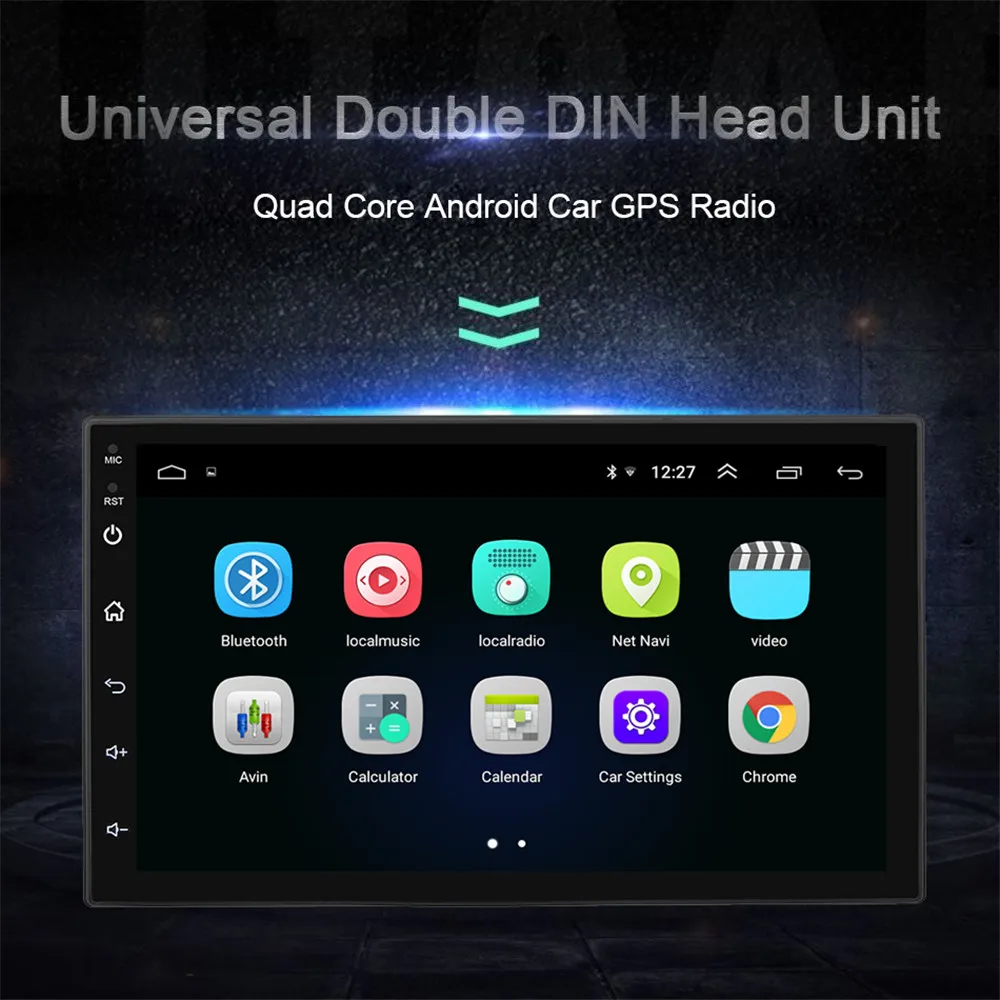 

2 Din Android 8.1 Car GPS Navigation Wifi Multimedia Player 7'' Universal Touch screen Car Stereo Radio with Backup camera
