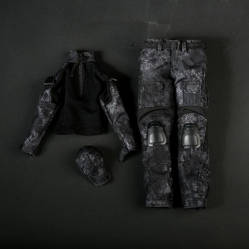 1/6 FG005 женская черная питоновая камуфляжная боевая униформа модели одежды для 12 дюймовых экшен-фигурок аксессуар