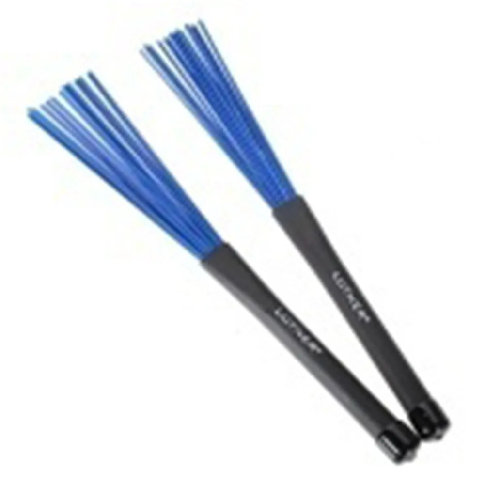 

High quality Hot-selling 1 Pair Retractable Rubber Handles Jazz Drum Brushes Sticks Blue Beam rods design Nylon 32cm