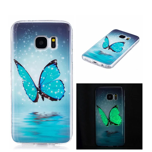 Ультратонкий чехол из ТПУ с бабочками для Samsung Galaxy S5 S6 S7 Edge S8 Plus J3 J5 J7 Prime A3 A5 A8 2016 2017