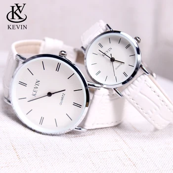 

KEVIN KV Fashion Cpuple Watch Leather Men Women Watches Students Gift Present Simple Quartz Wrist Watch Girls Boys Dropshipping