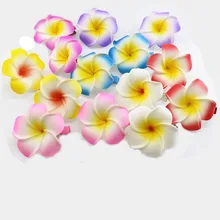 50 шт./лот смешанный цвет пены Гавайский цветок Плюмерия цветок жасмина Свадебные зажимы для волос 4,5 см