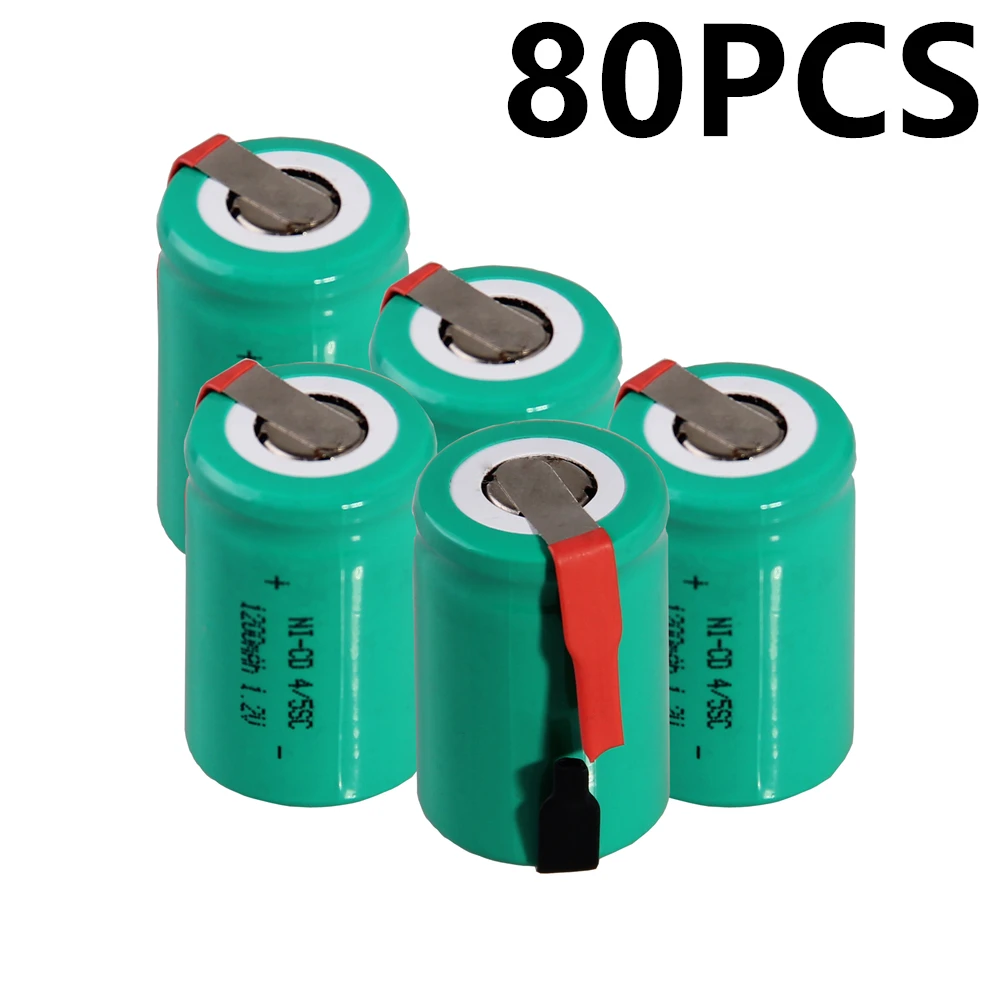 lowest price 80 pcs 4/5SC 1200mah 1.2v battery NICD rechargeable batteries for emergency light