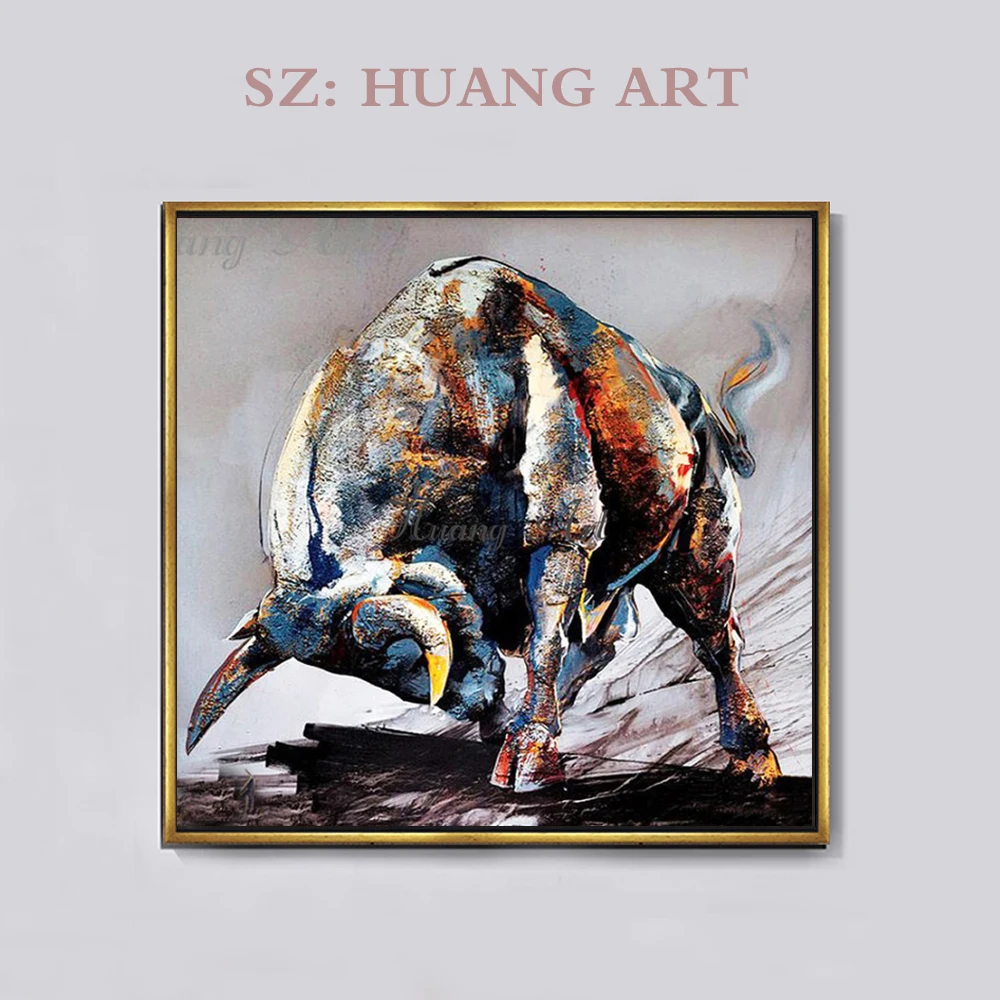 Картина маслом бык