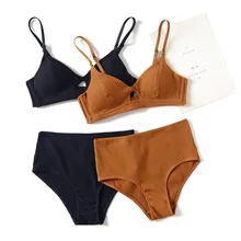 Женский комплект нижнего белья, хлопковый бюстгальтер, комплект, без косточек, пуш-ап, бесшовный бюстгальтер набор нижнего белья, сексуальный, высокая талия, lenceria mujer