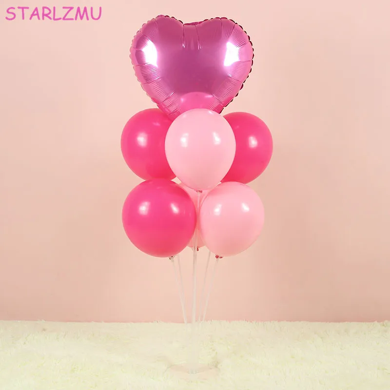 

STARLZMU 9pcs Foil Balloon Pink Helium Balloons For Girls Birthday Party Air Ballon Pink Confetti Balloon Baby Shower Decor
