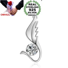 OMHXZJ Wholesale jewelry woman girl Amethyst AAA zircon 925 sterling silver NO Chain Necklace angel wings pendant Charms PE23