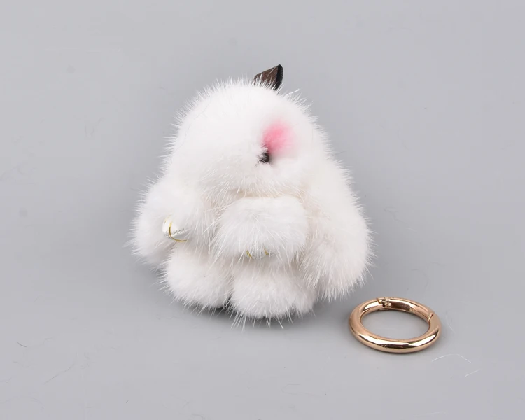 Мини меховые кролики женские брелки из натуральной норки 8 см кролик цепочка для ключей мех брелки сумки Кролики Брелок помпон мех заяц телефон Пенда
