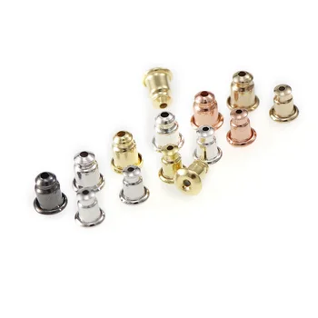 

50Pcs Metal Copper Pin Findings Stud Earring Basic Needle Post Stoppers For Fashion Women Earring DIY Accessories For Jewelry
