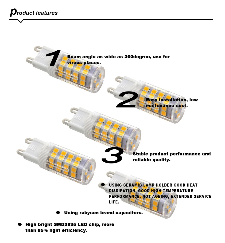 G9 светодиодный светильник на мерцание AC120V 220 V 3 W 2835 SMD 52 светодиодная лампочка Кукуруза лампа замена 40 W галогенная лампа