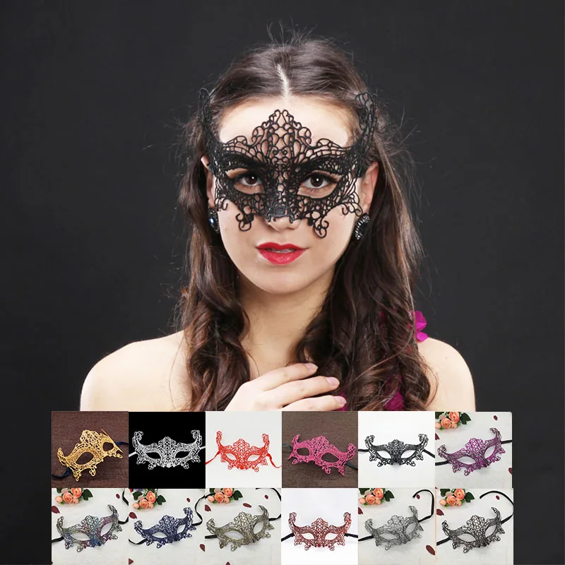 Женские маскарадный кружевной маски лисицы для Хэллоуина карнавальный мяч черно