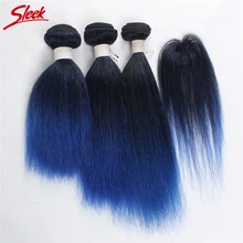 Sleek Brazilian Virgin Hair 9A Yaki Straight Full Head Set Human Hair Weaving 9″11″13″Inch&Lace Closure 145g/set