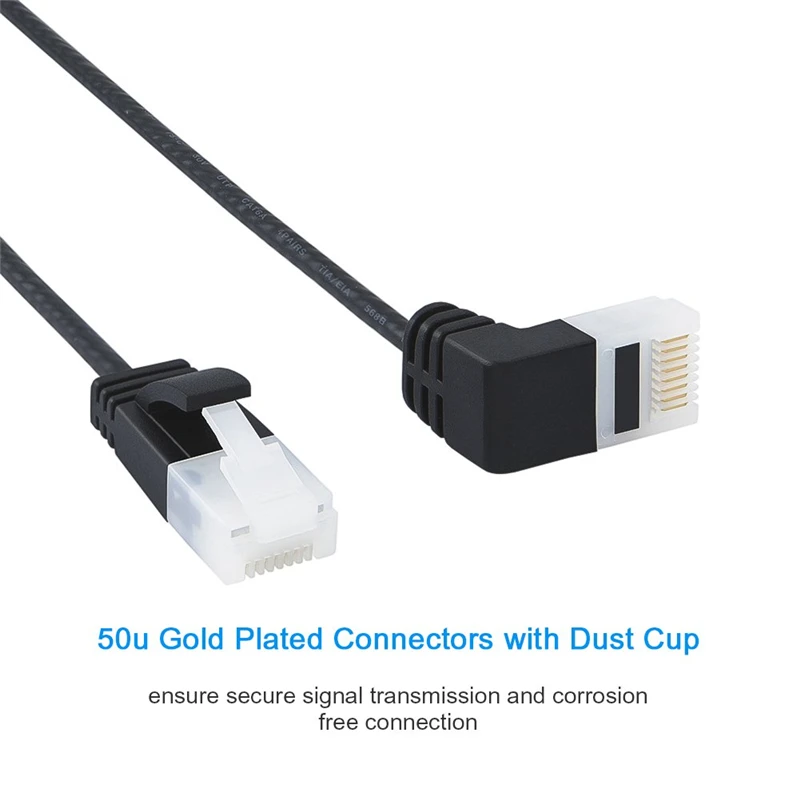 Ультра тонкий Cat6a Ethernet кабель вверх угол UTP сетевой патч Cat 6a (Категория 6) черный| |