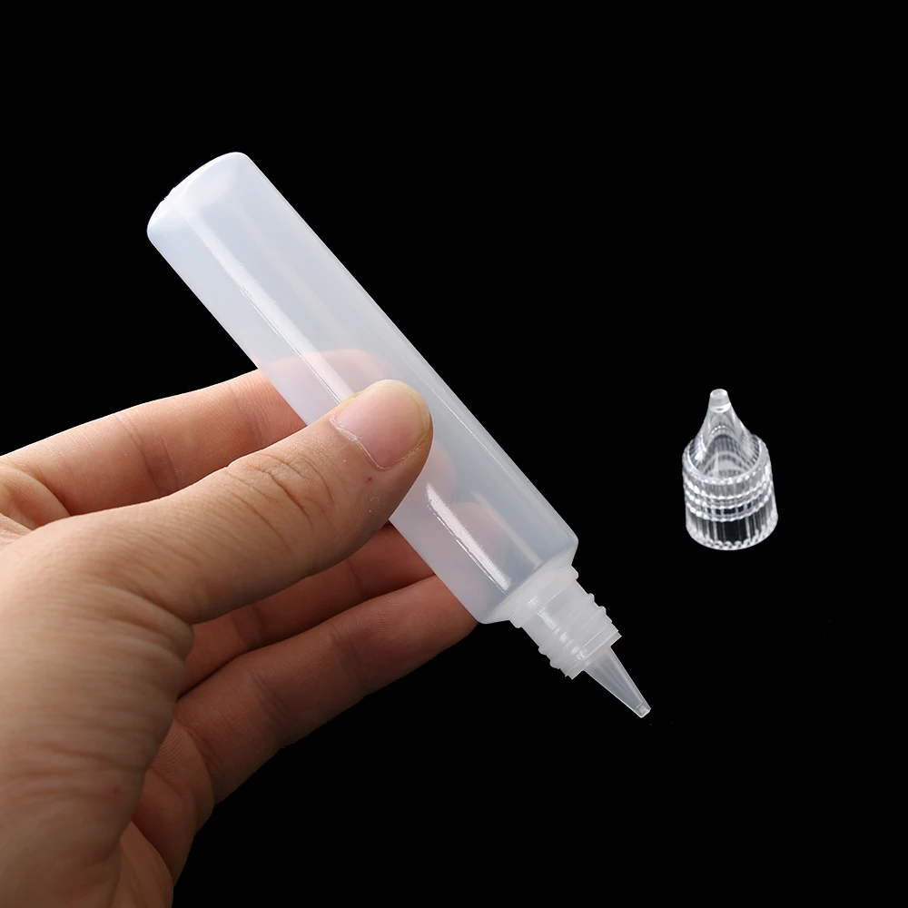 5PCS/Pack 15ml/30ml White Plastic Glue Applicator Needle Squeeze Bottle