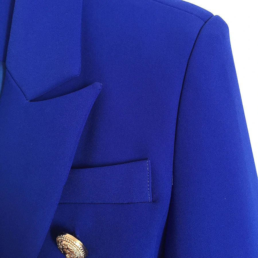 Online HIGH QUALITY Newest 2019 Baroque Designer Blazer Women s Metal Lion Buttons Double Breasted Blazer Jacket Size S XXXL