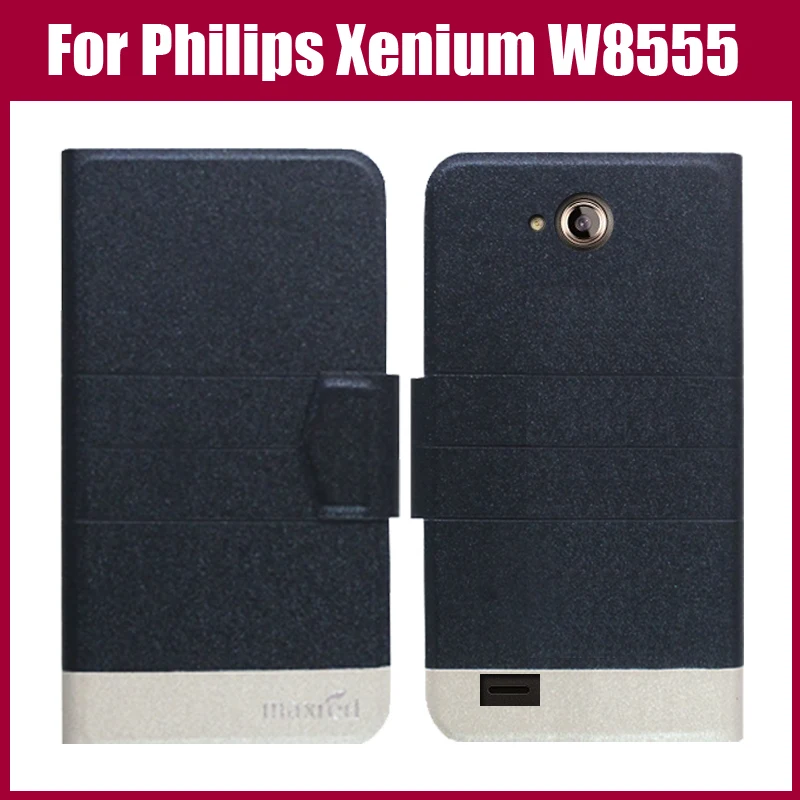 Лидер продаж! Новое поступление 5 цветов модный флип ультра-тонкий кожаный защитный чехол для Philips Xenium W8555 Чехол кошелек стиль