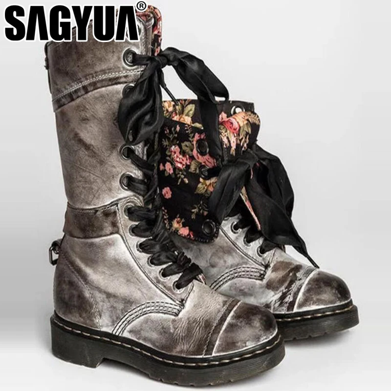 

Female Winter Punk Style Lady Women Lace Up Snow Bottine Combat Booties Martin Military Boot Botas Shoes Chaussure Zapatos L070