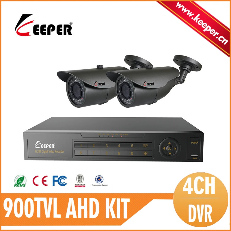 

KEEPER 4CH CCTV System 960H HDMI DVR Kit with 2pcs 900TVL IR Outdoor Weatherproof CCTV Camera Home Security Surveillance Kit