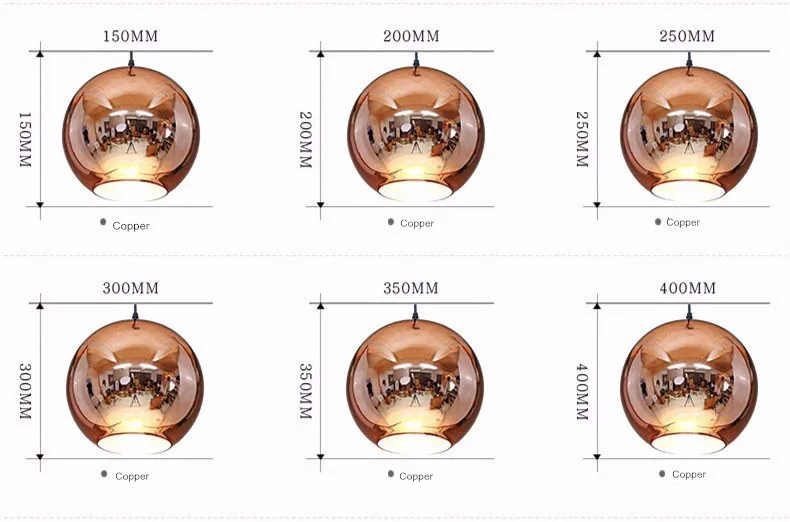 Современный подвесной светильник, Круглый глобус, подвесной светильник, медный стеклянный зеркальный шар, подвесной светильник для кухни, гостиной, светильник, светильник