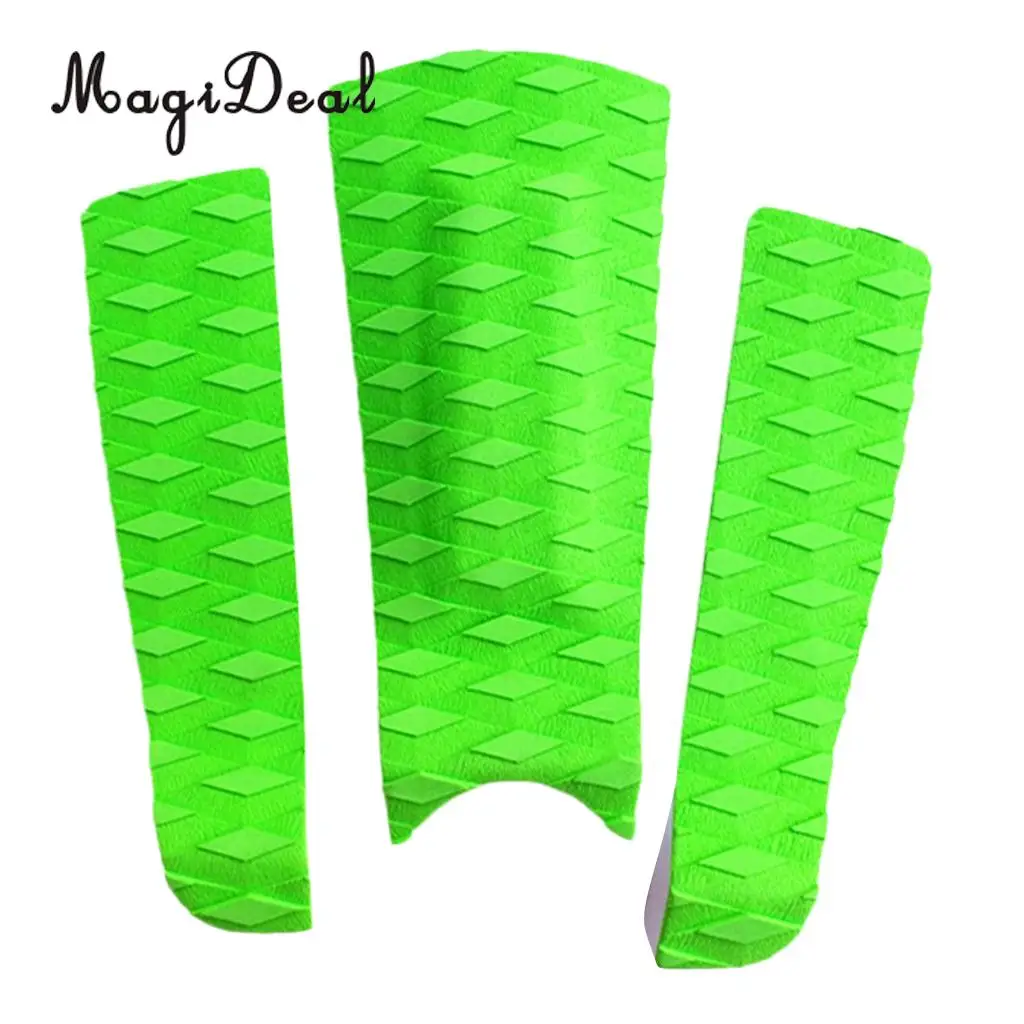 MagiDeal 3Pcs Adhesive Diamond Grooved Non-slip EVA Surf Traction Pad Tail Pad Deck Grip Mat for Surfboard Shortboard Skimboard